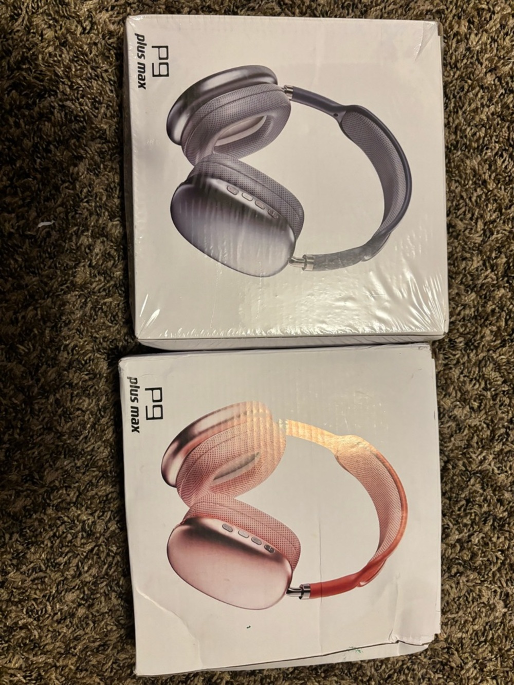 Plus Max Wireless Over-Ear Headphones - Gray & Rose Gold